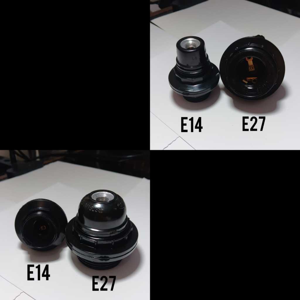 Fitting Lampu Jerman 2 Ring E14 dan E27/Fitting Lampu Hias