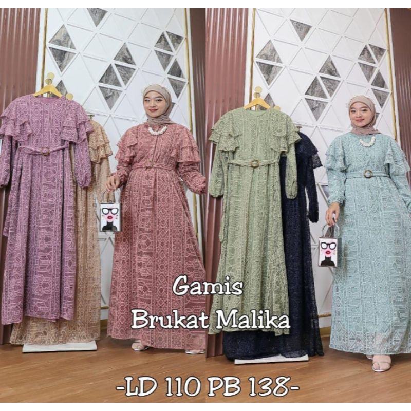 gamis brukat  malika