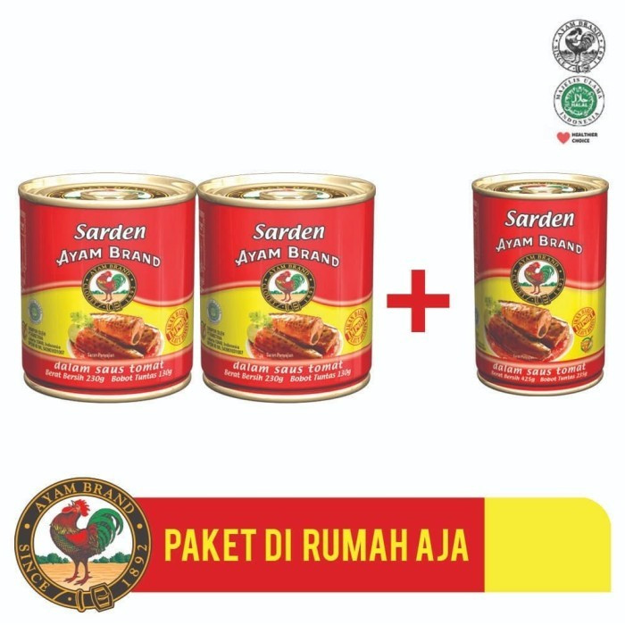 

Ayam Brand - Paket Di Rumah Aja Sarden Kaleng Bulat Saus Tomat