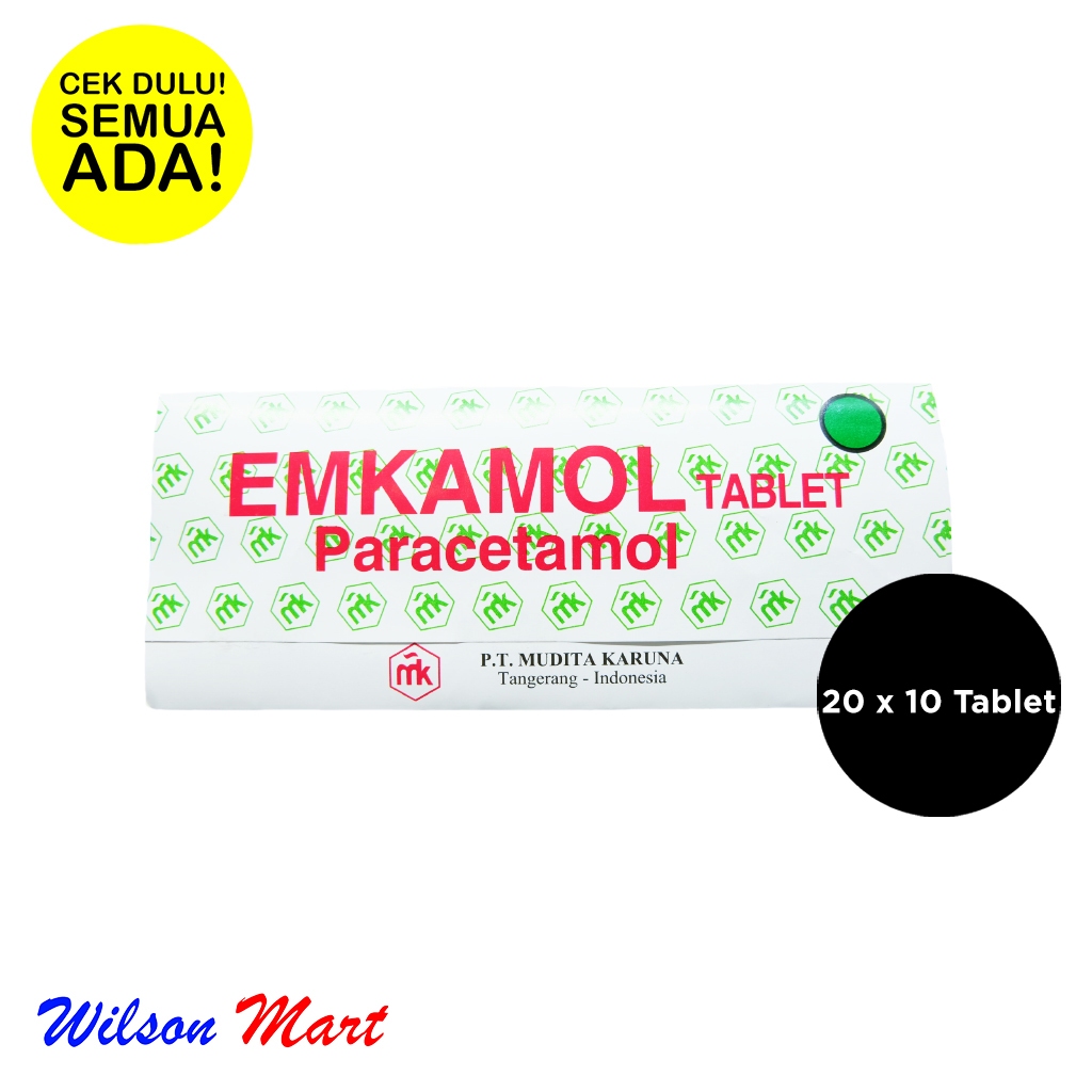 (1 BOX 20 STRIP) EMKAMOL PARACETAMOL ISI 10 TABLET