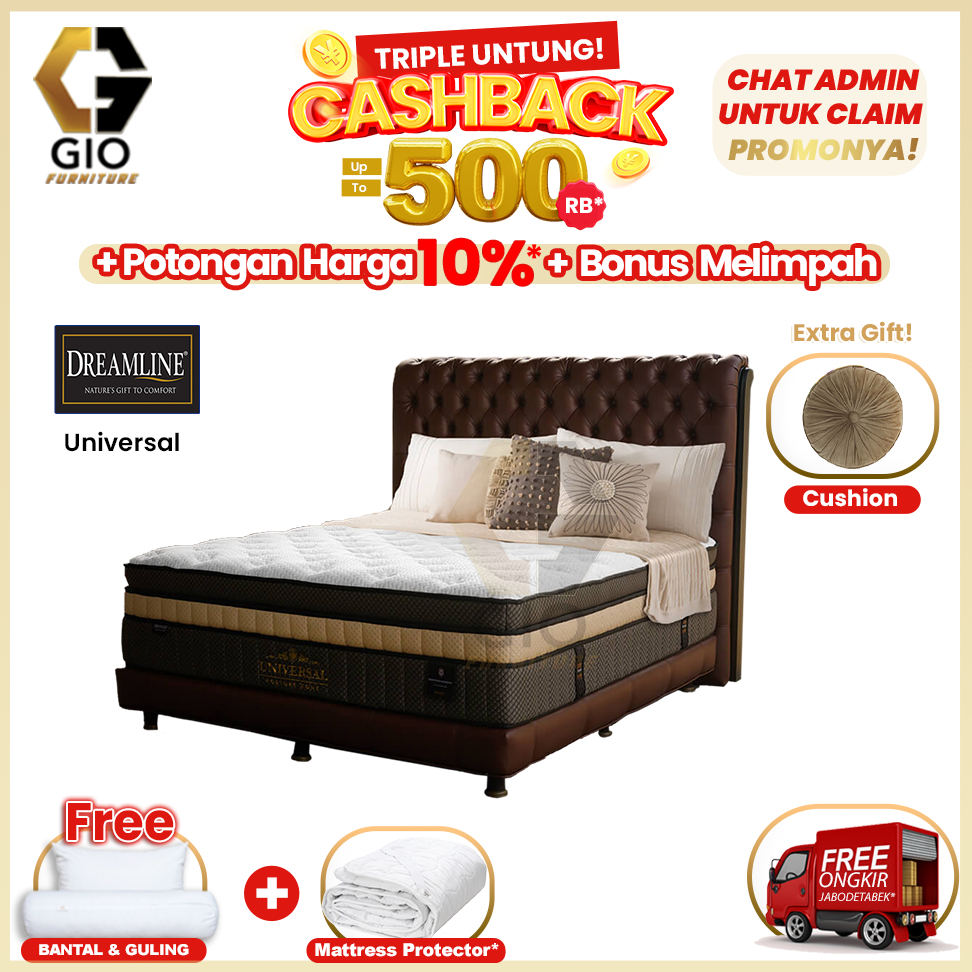 Kasur Dreamline Universal / Dreamline Springbed Universal (Full Set Mattress + Divan + Headboard + B