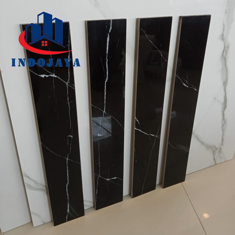 list granit 10x60 kramik/keramik lantai dinding motif marmer hitam