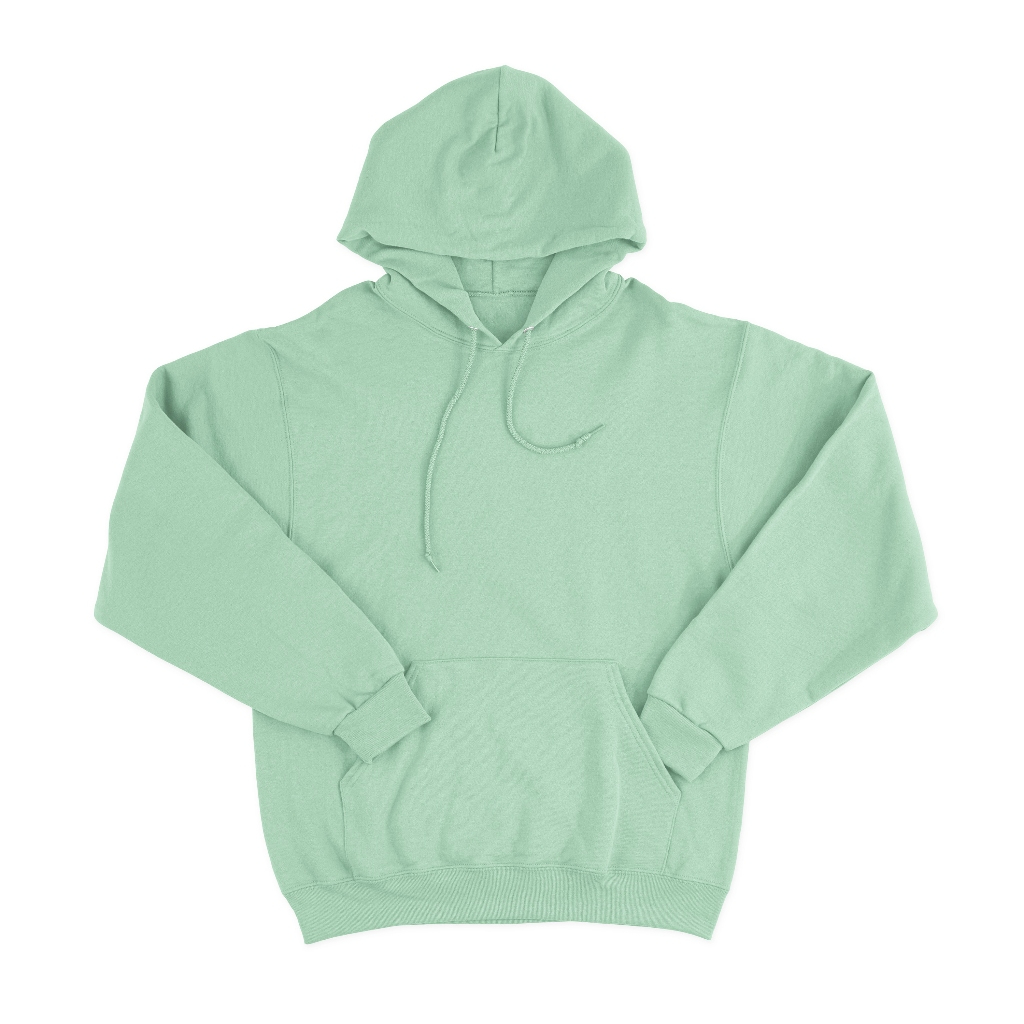 Hoodie Sweater Polos Premium Dewasa Mint Green Hijau Muda Fleece Gramasi 280 PE Pria Wanita Universa
