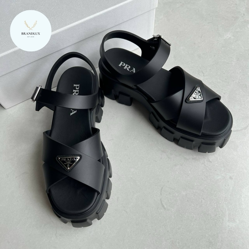 Prada monolith platform rubber sandal