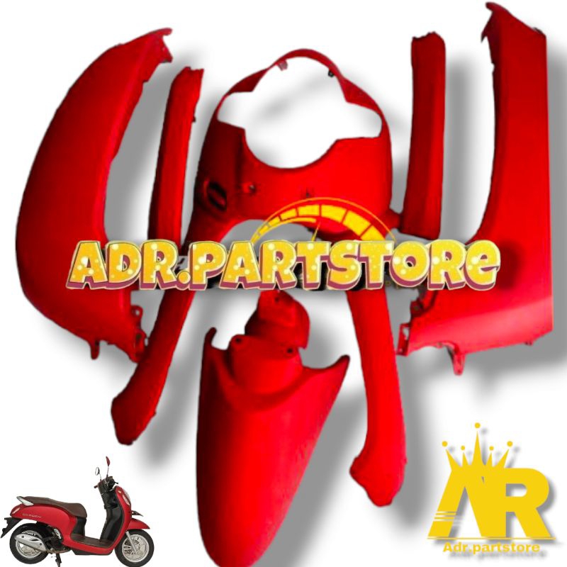 FULL BODY HALUS HONDA SCOOPY FI TAHUN 2017-2020 WARNA MERAH DOFF