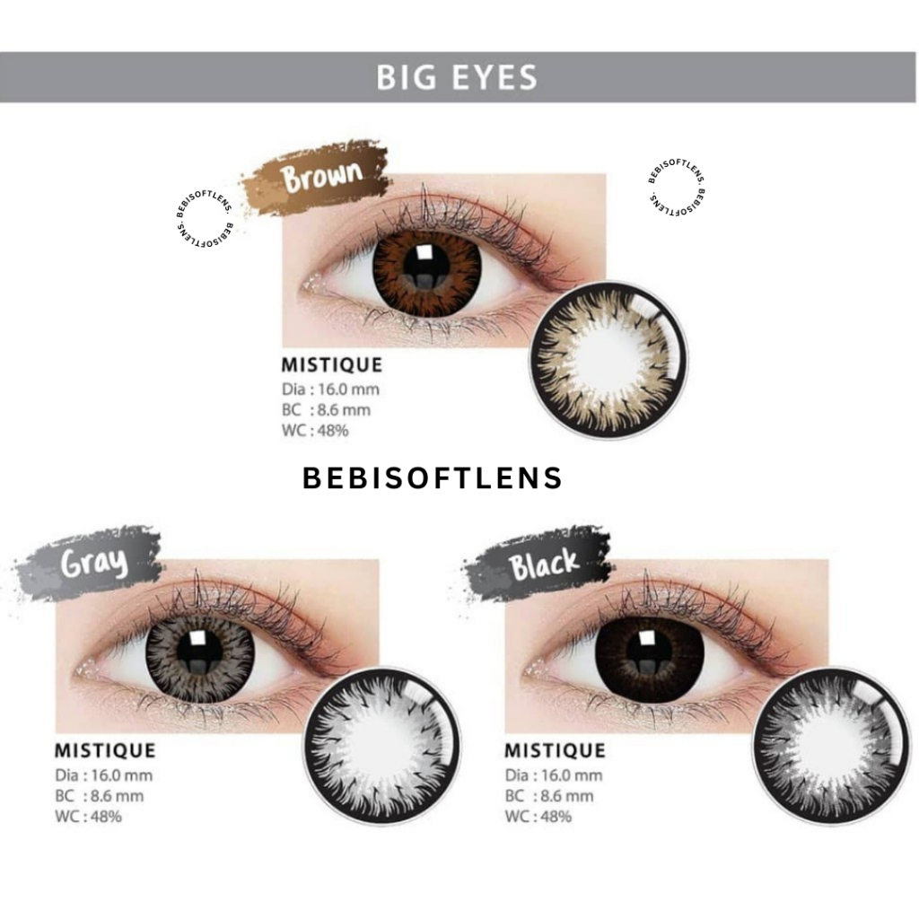 (Bisa COD) Softlens BESAR MISTIQUE 16MM Softlens Normal , Softlens Black , Softlens Hitam Minus , So