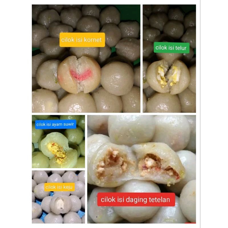 

Cilok aci Original Gajih Ayam Suwir Telur Tetelan isi 50pcs