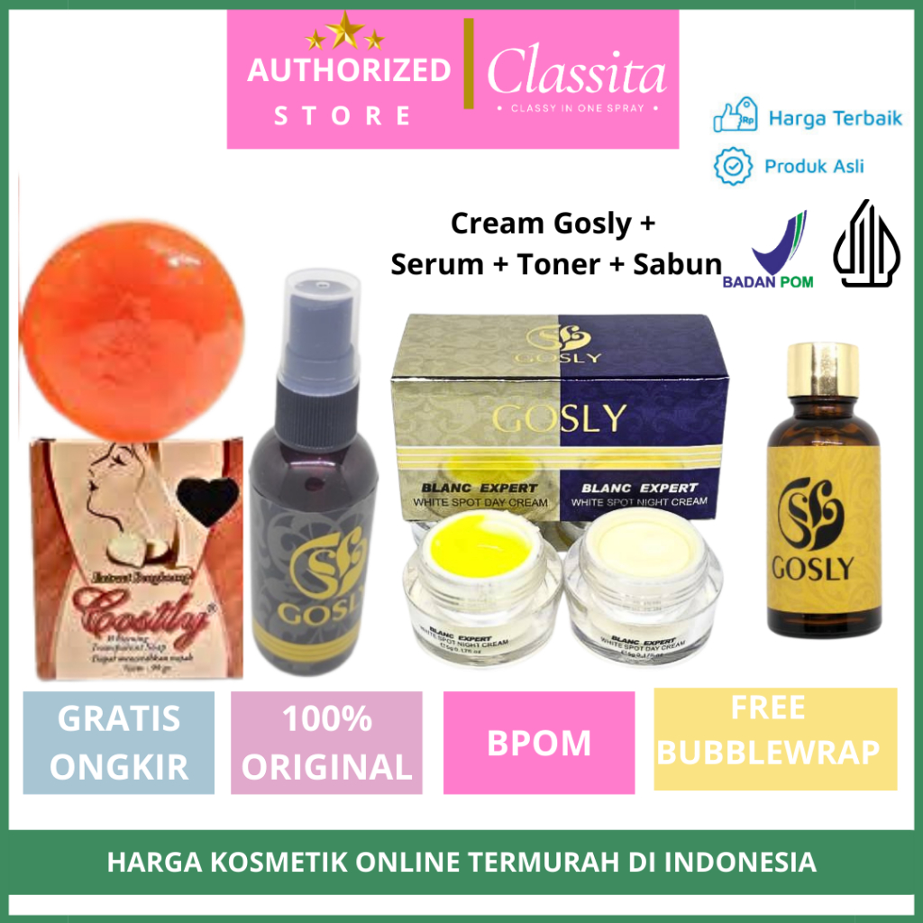 𝐂𝐋𝐀𝐒𝐒𝐈𝐓𝐀.𝐈𝐃-Cream Siang | Cream Malam | Gosly Day & Night + Sabun Gosly Paket Hemat