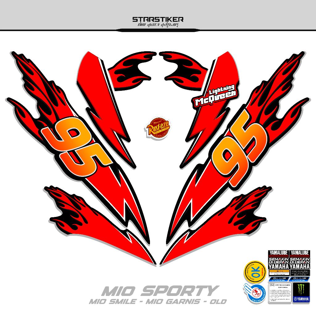 striping MIO SPORTY / setiker motor / striping motor / variasi body motor / lapisan body motor / sko