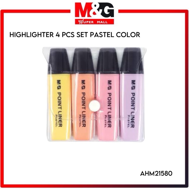 

M&G Highlighter Pastel Color set 4 Pcs / Stabillo Pastel Set Ahm21580