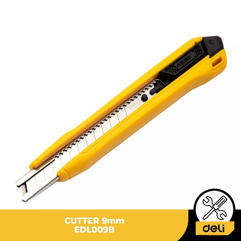 

Pisau Cutter Kecil Deli Utility Knife 9mm Pisau Baja SK4 9mm EDL009B