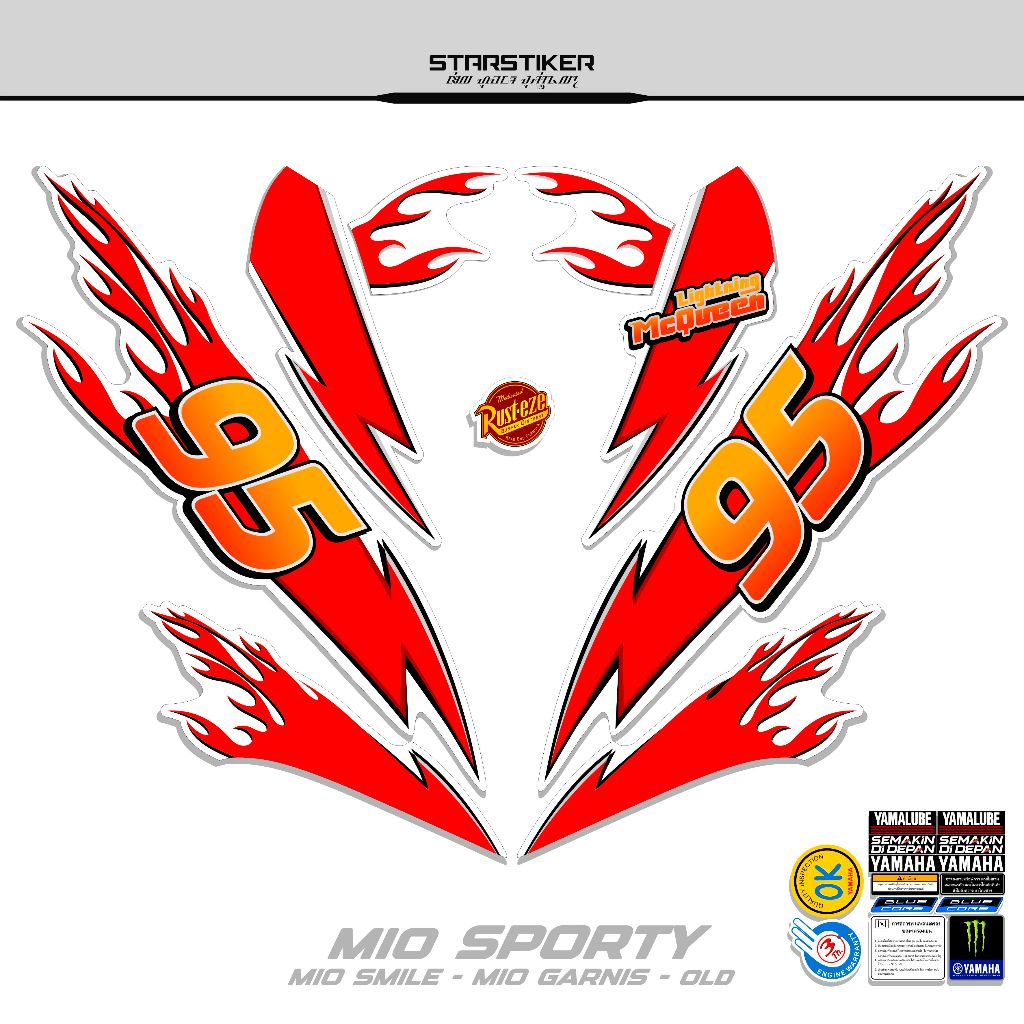 striping MIO SPORTY / setiker motor / striping motor / variasi body motor / lapisan body motor / sko