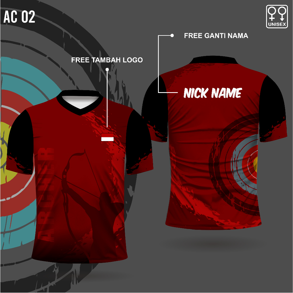 Jersey baju panahan archer kaos olahraga panahan