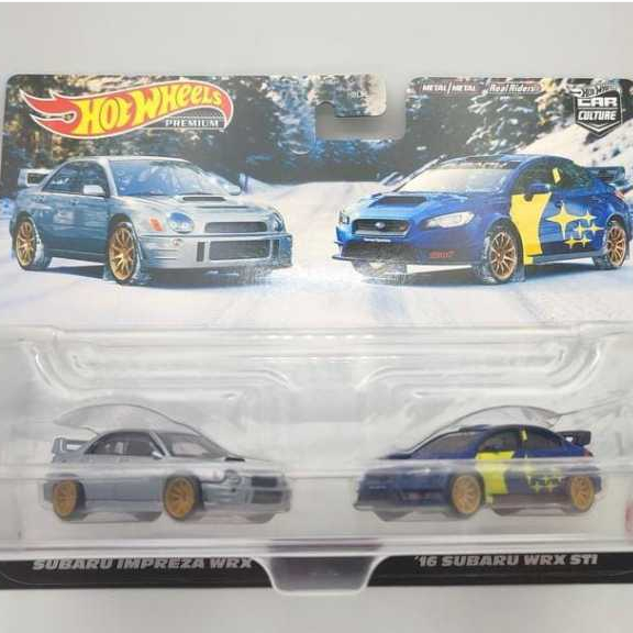 HOTWHEELS TWIN PACK SUBARU IMPREZA WRX & 16 SUBARU WRX STI