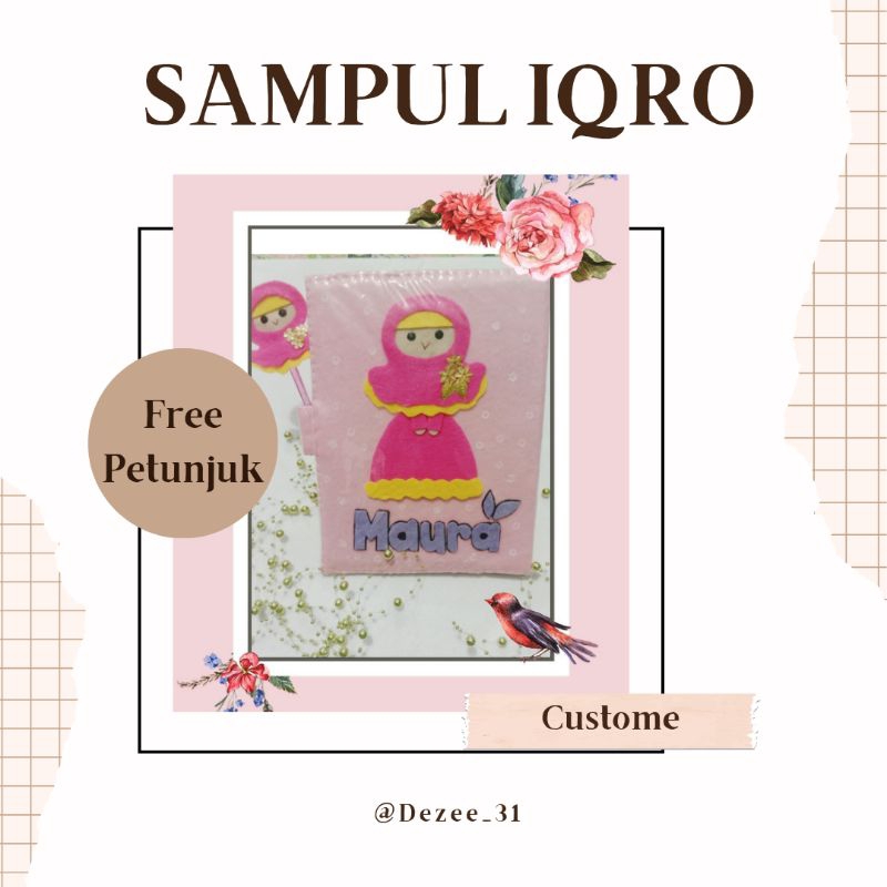 

SAMPUL IQRO / BUKU KARATER PEREMPUAN / CEWEK CUSTOME FREE PETUNJUK