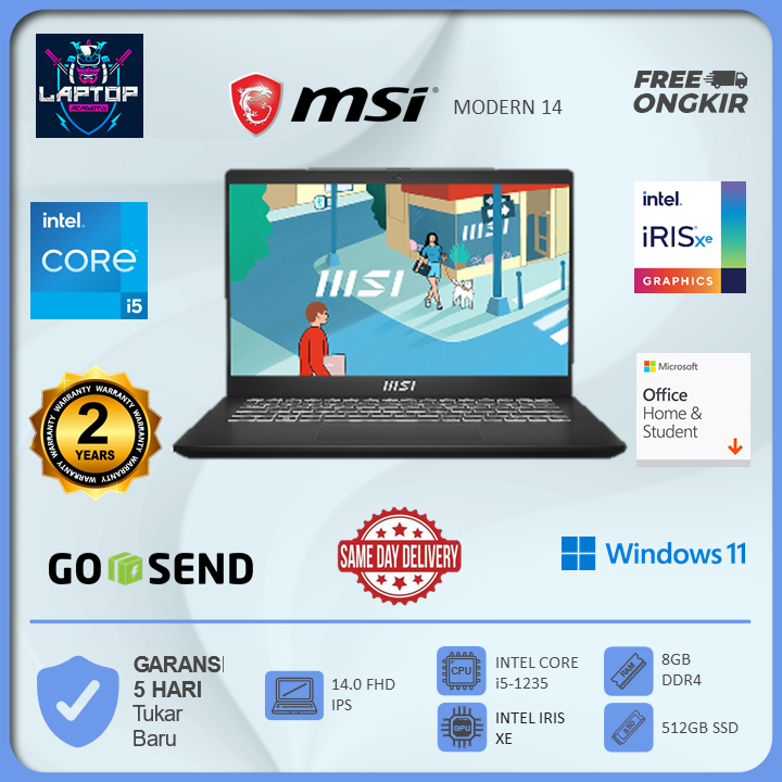 MSI MODERN 14 I5 1235U 8GB 512GB