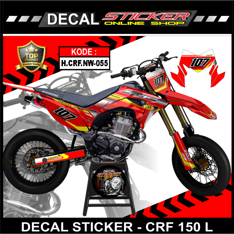 STIKER MOTOR CRF STRIPING CRF 150 L DESIGN KEREN TERBARU KODE H.CRF.NW-55