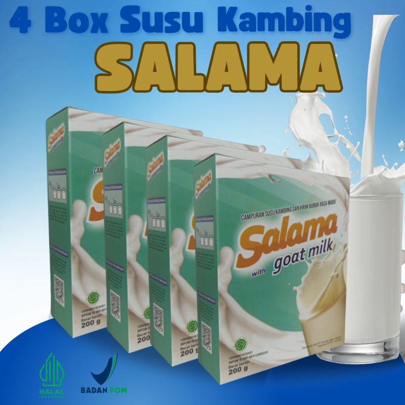 

Paket 4 Box Susu Kambing Salama Susu kambing bubuk 200gr