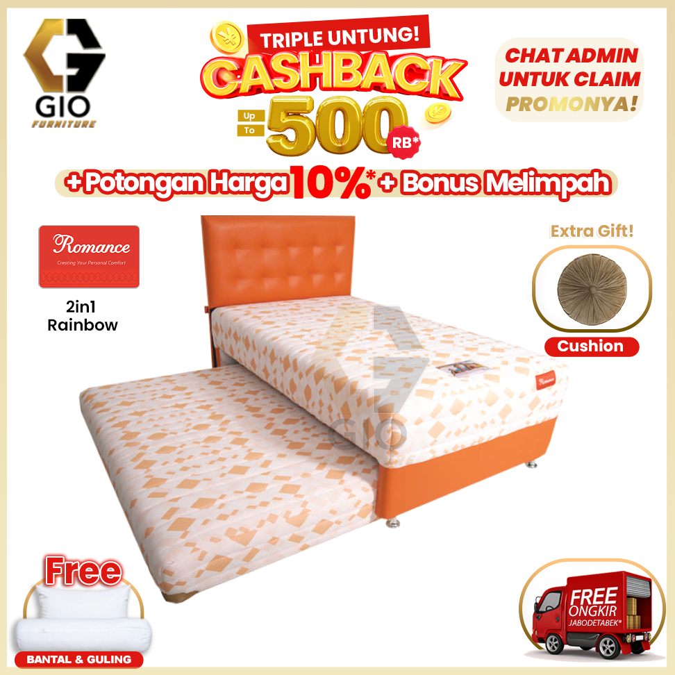 Kasur Romance 2in1 Rainbow / Romance Springbed 2in1 Rainbow ( Full Set )