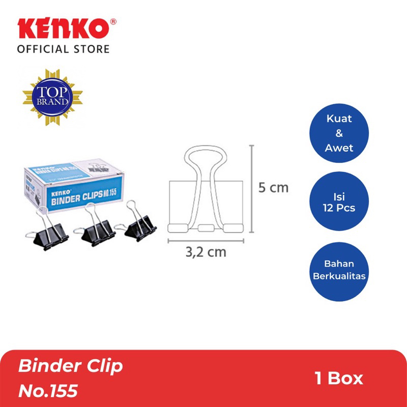 

(1 GROSS) Kenko Binder Clip No. 155