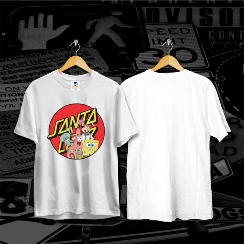 kaos santa cruz spongebob premium cotten combed 24s