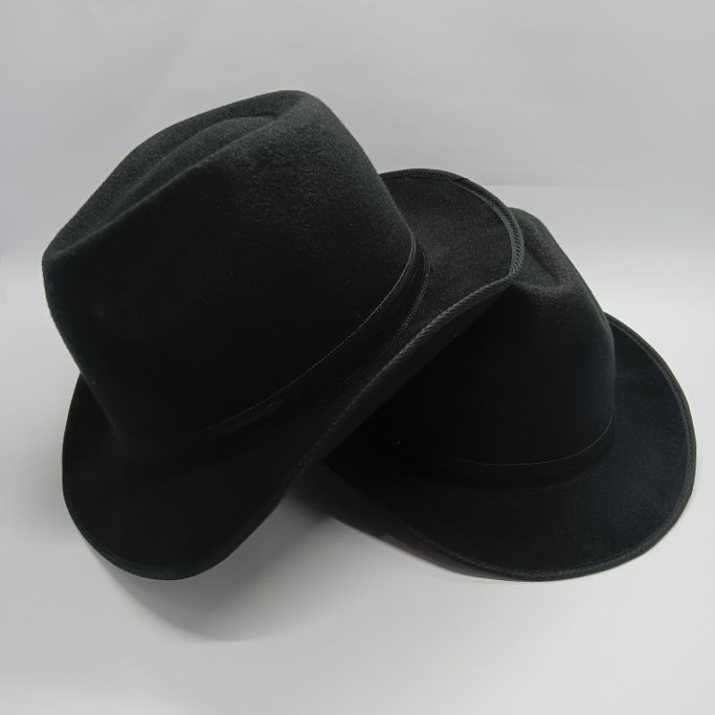 Topi Laken Jazz Vintage Fedora Penyanyi Jazz kasual Laken Topi Laken Topi Country