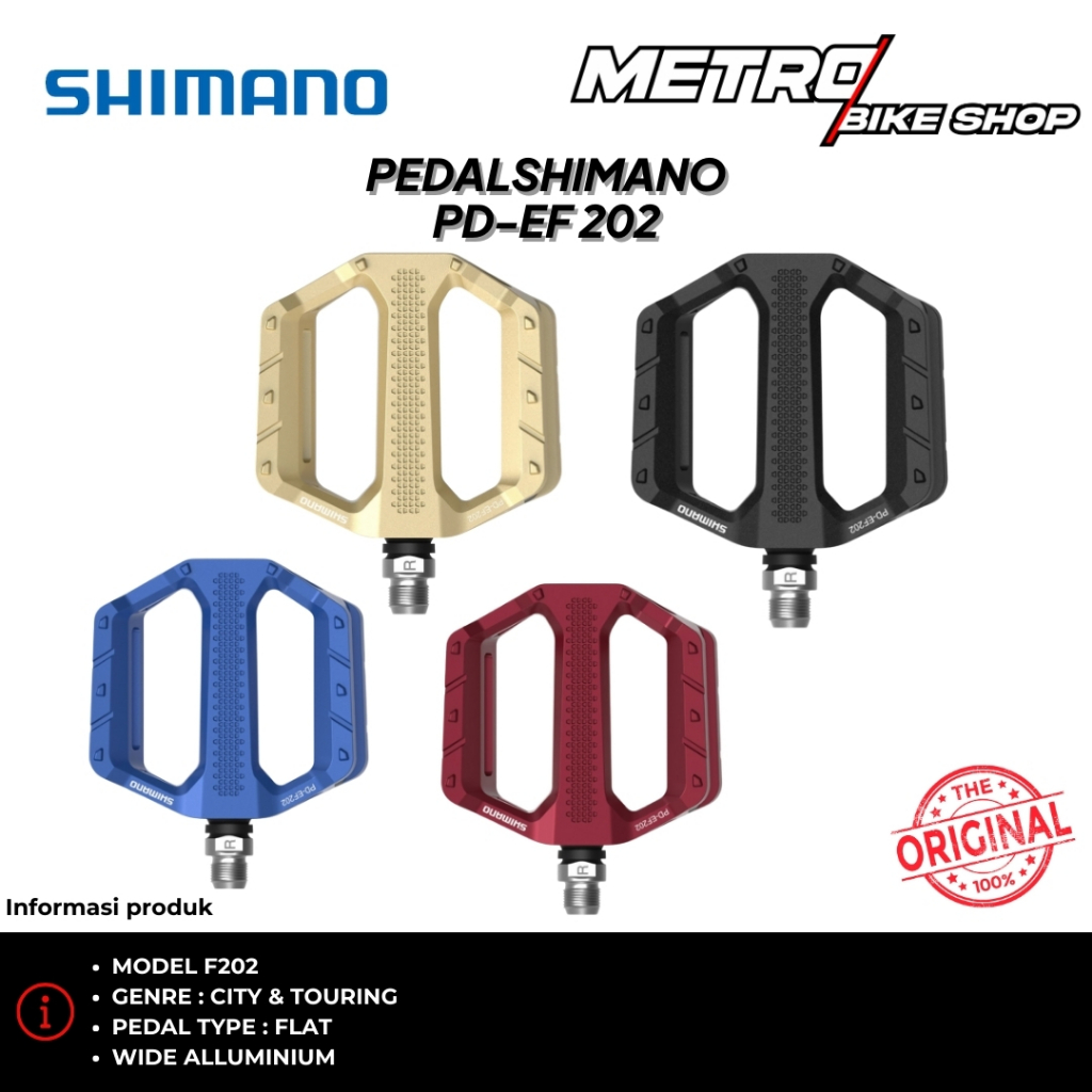 Pedal sepeda Shimano PD-EF202 original flat pedal pedal sepeda gunung MTB