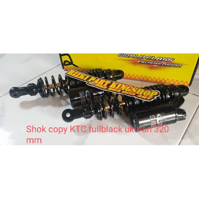 Shokbeker belakang rx king replika KTC warna fullblack ukuran 320mm