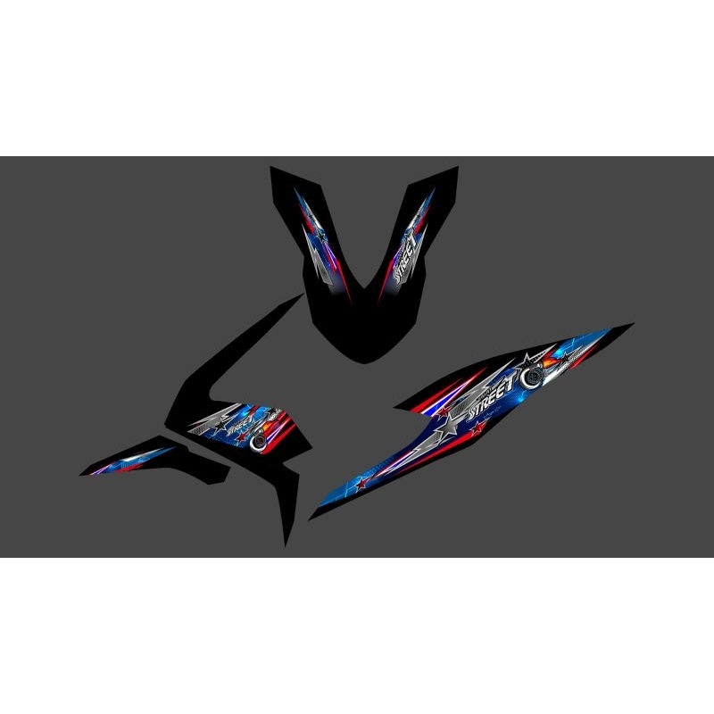 striping sticker beat deluxe beat street motif livery diesel Thailand transparan custame