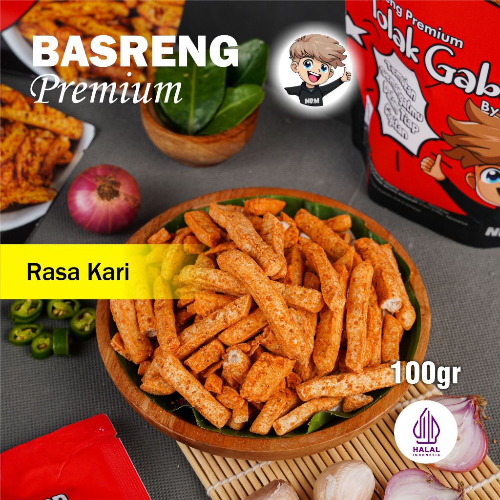 

Basreng Tolak Gabut Rasa KARI Basreng Premium Renyah Gurih Nikmat Spesial Halal