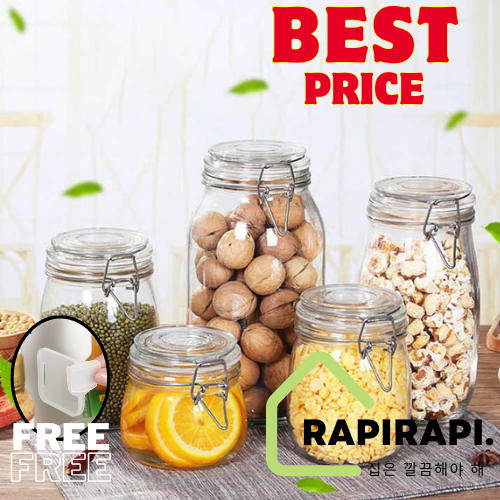 ♦RAPI♦ Toples Kaca Jar Kaca Toples Makanan Food Organizer TERMURAH TERBAIK