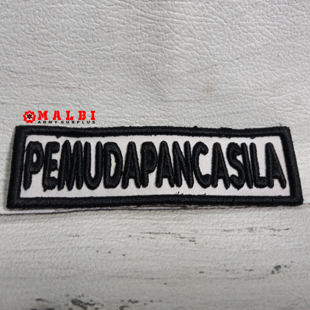 Atribut Bet Badge Tulisan PP Pemuda Pancasila Timbul Kain