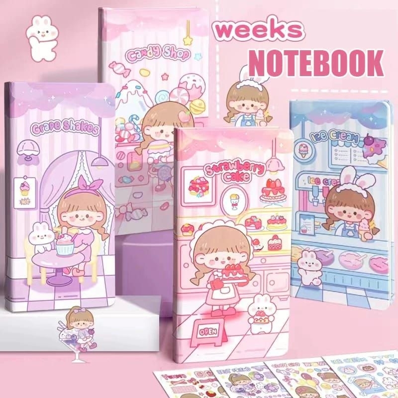 

Weeks Notebook Buku Jurnal Hardcover / Notebook A6 Grid 96 Lembar