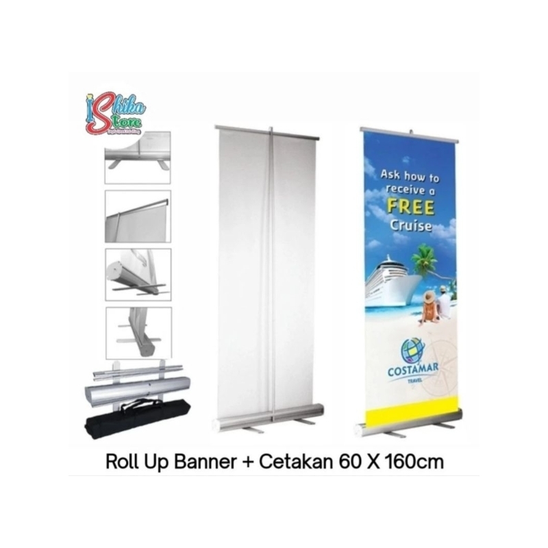 Roll Up Banner 60 X 160cm | Cetak Paket Roll Up Banner