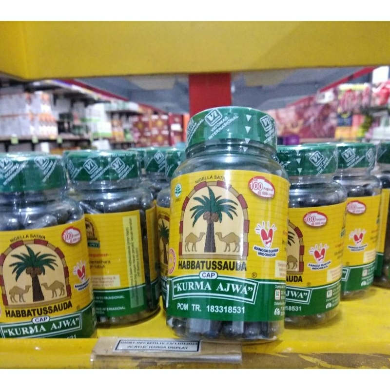 CAP KURMA AJWA Habbatussauda Cap Kurma Ajwa Serbuk Jinten Hitam isi 100 Kapsul
