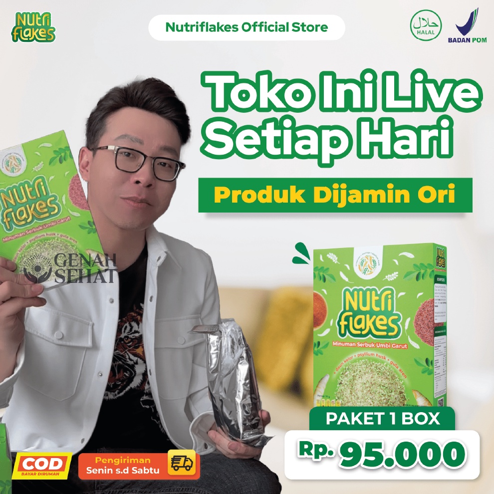 

STAR Nutriflakes Sereal Umbi Garut Asam Lambung Ampuh Mengatasi Asam Lambung Gerd Maag 1 Box grosir