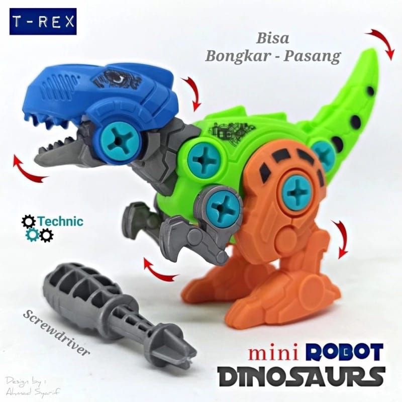 Mainan Dinosaurus bongkar pasang DIY