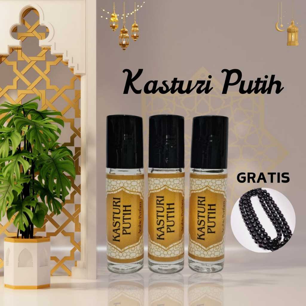 Parfum Kasturi Putih Minyak Wangi Sholat Non Alkohol Farfum Arab Pria Dan Wanita 35ml - Minyak wangi