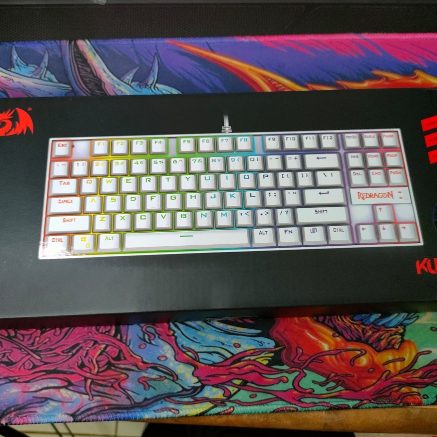 Redragon KUMARA RGB TKL K552 - Mechanical Gaming Keyboard - Putih