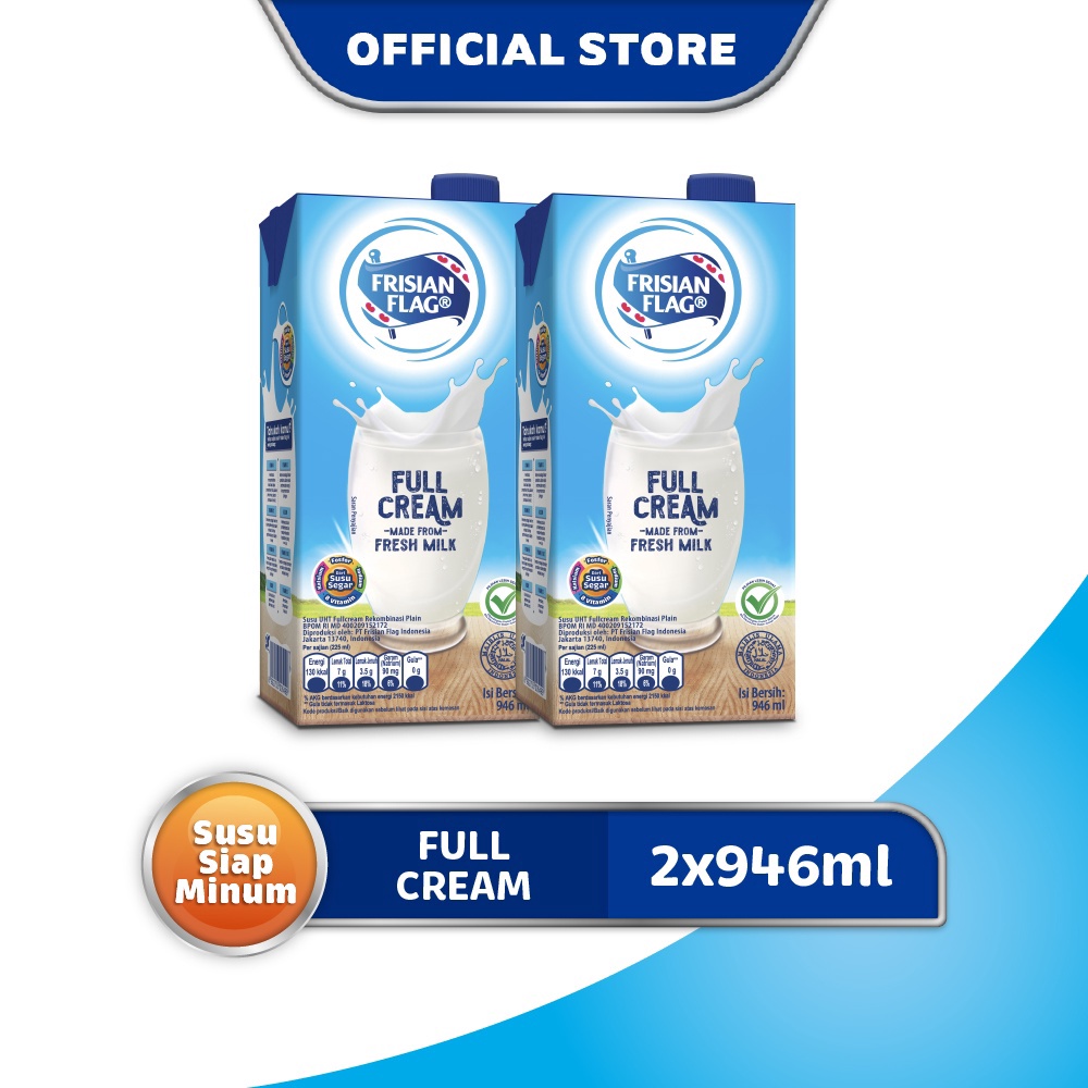

Grosiran Murah Frisian Flag Susu UHT Full Cream 2 x 946 mL