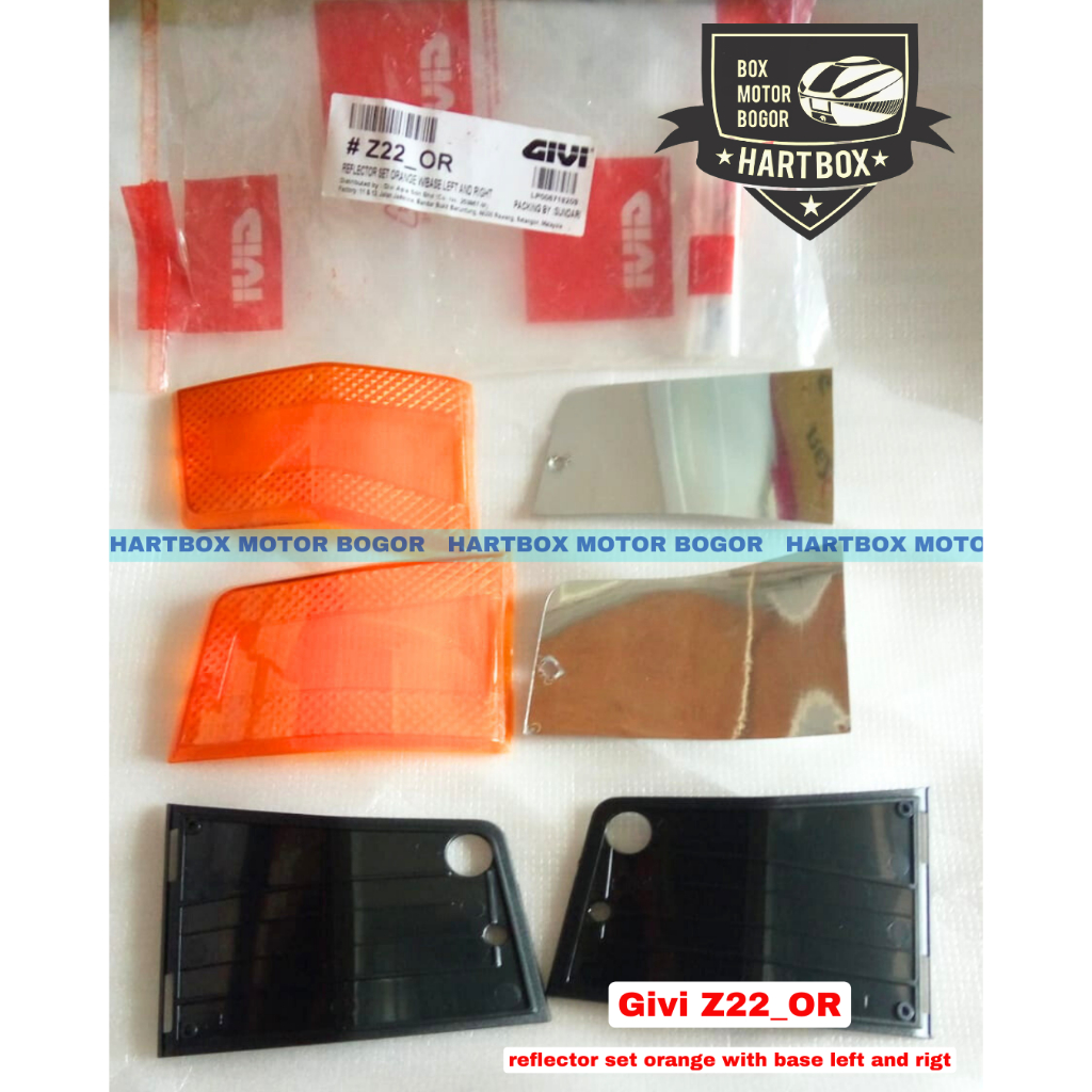 Givi Z22_OR reflector set orange with base left and rigt | Mika Side Box Givi E22