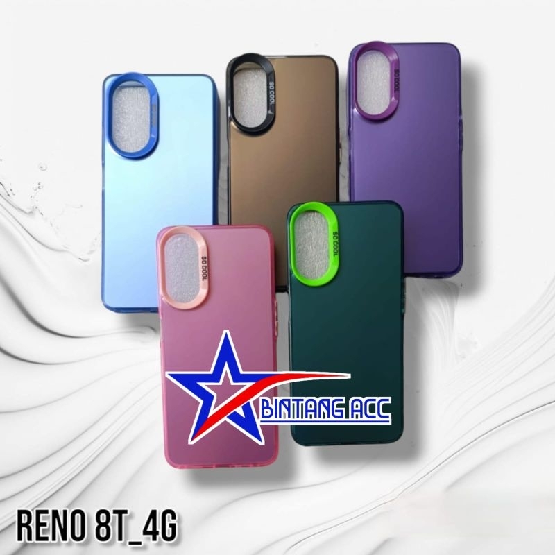 Case Macaron Imd Color Hologram Oppo Reno 8T 4G Slikon So Cool Hybrid