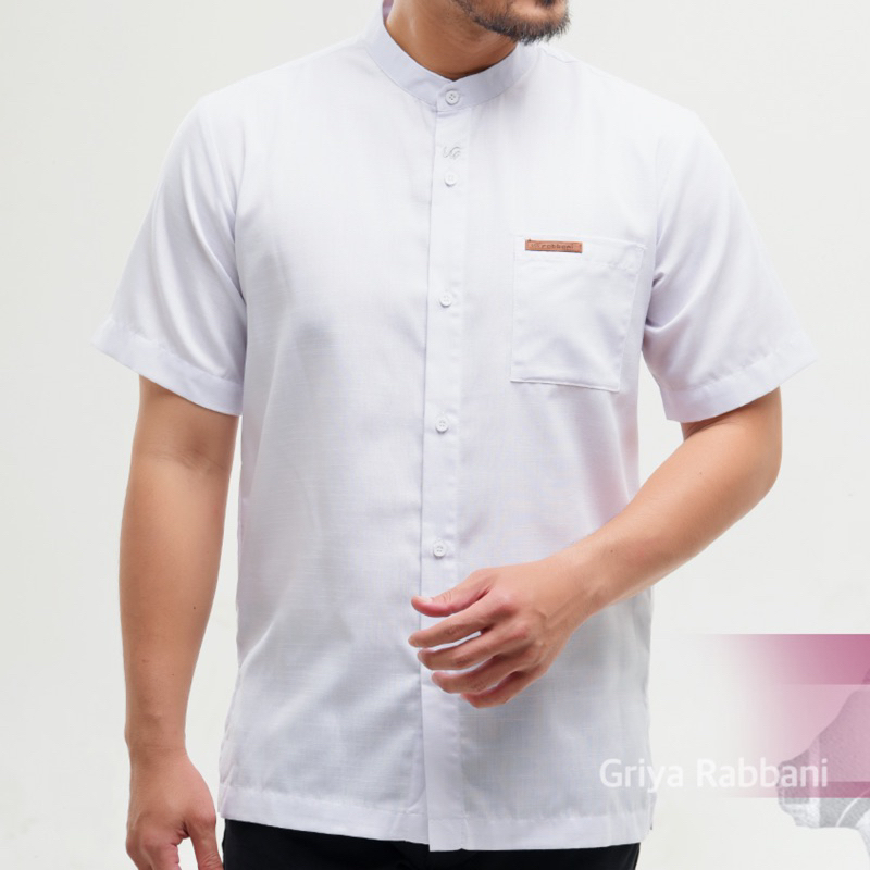 kemko syahdan pdk - kemko safiq rabbani - baju koko putih rabbani - koko putih pendek - koko putih r