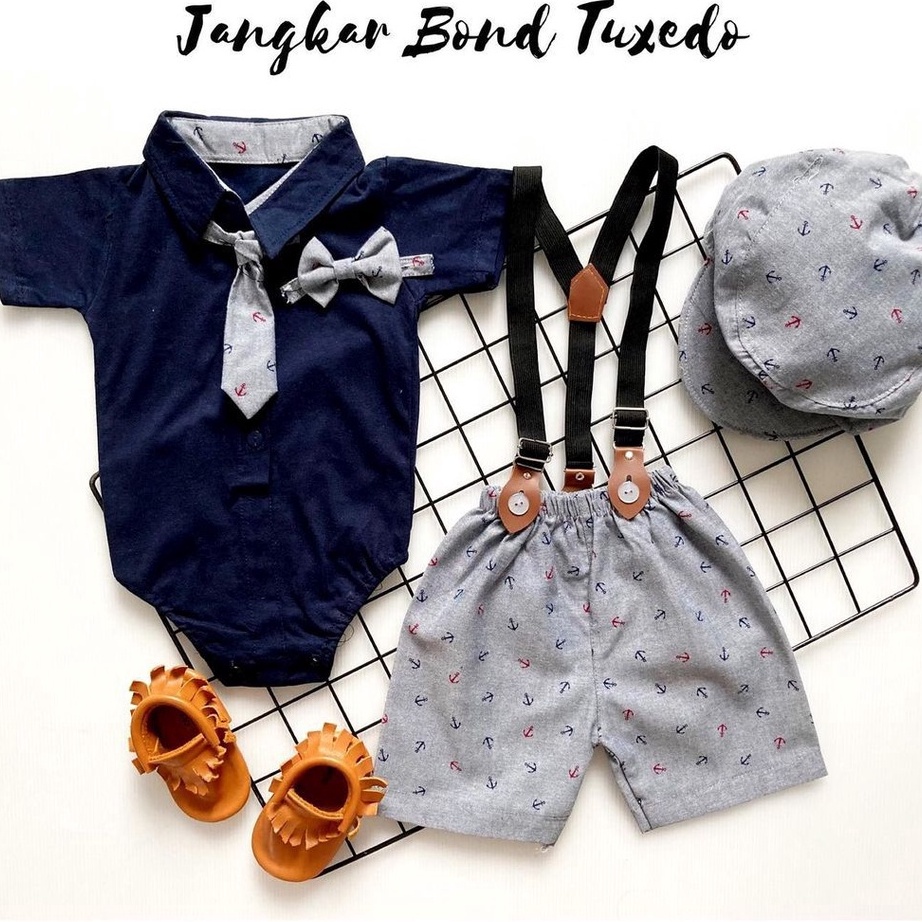 COD NEWPRODUCT Baby At Work dpt 2dasi  JANGKAR Baju setelan jumper celana topi suspender pergi jalan