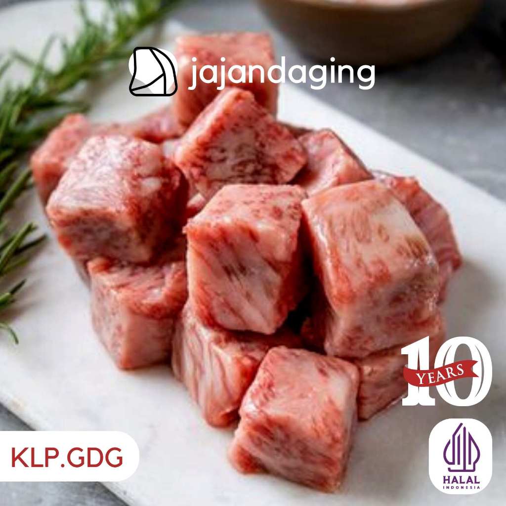 

Saikoro Wagyu Beef CL Cubes Steak 2x2cm - KLP GADING