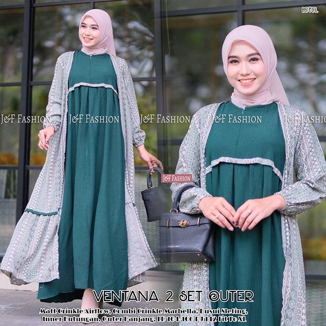 Sale Gamis Wanita Croptop Plus Outer Lengan Panjang Motif Terbaru Gamis Set Outer Motif Kekinian Pre