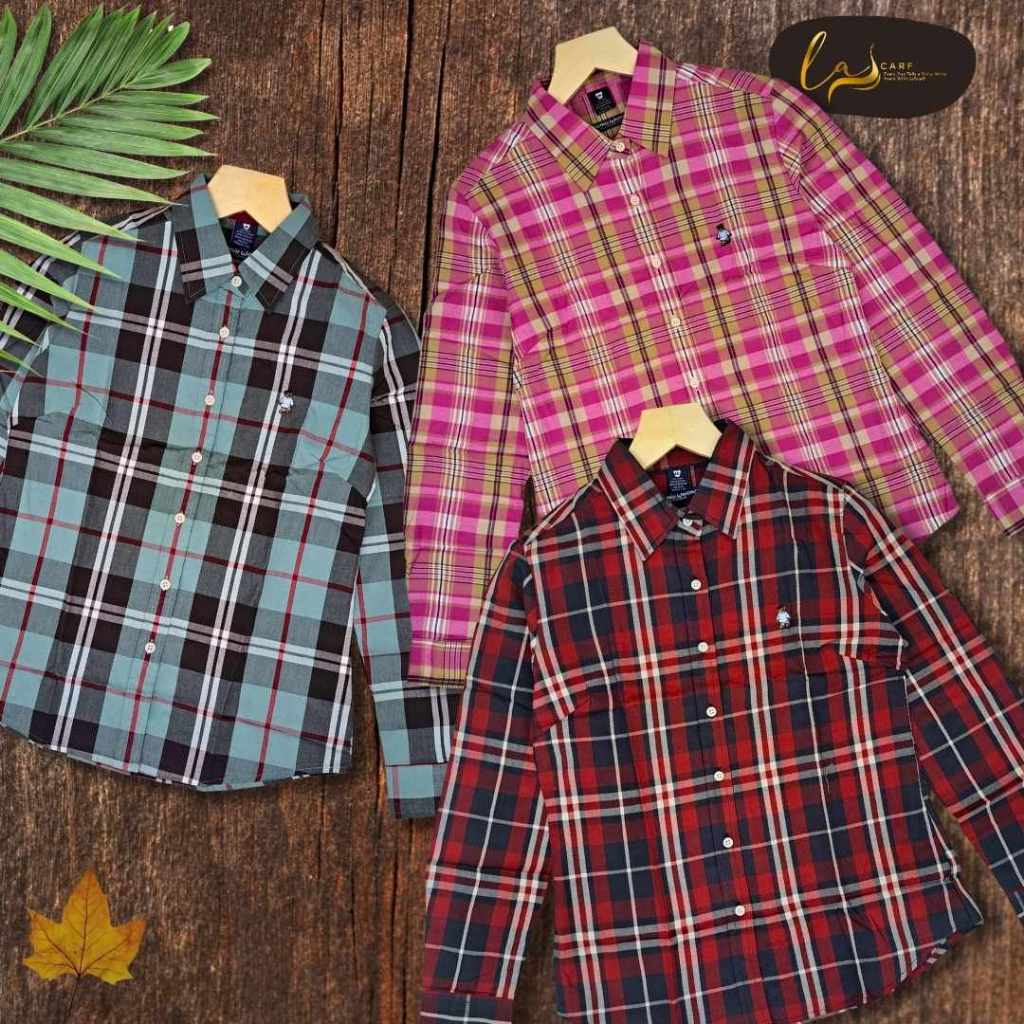 Kemeja Teenie Weenie Allthatbear: Merah, Pink, dan Abu-abu (Unisex)