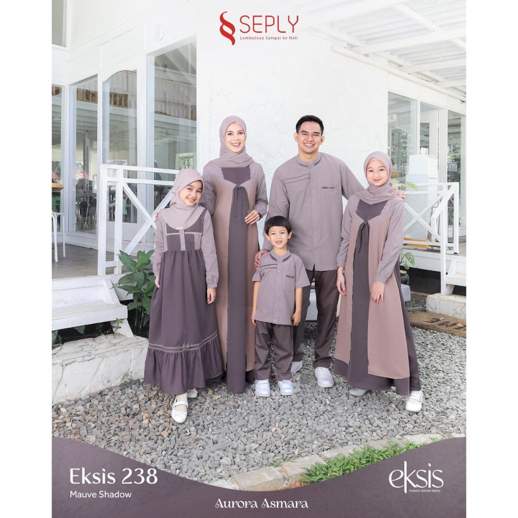 (Sarimbit 2024) Sarimbit Eksis 238 Mauve Shadow Gamis Meyra 225 koko kaseo 214 Sarimbit Keluarga Eti