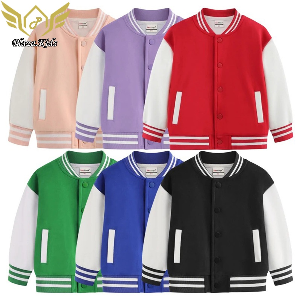 JAKET BOMBER  POLOS VARSITY ANAK UKURAN 2-12 JAKET ANAK KIDS VARSITY