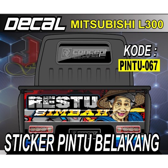 stiker pintu MobiL PICK UP L300 pintu belakang decal print keren